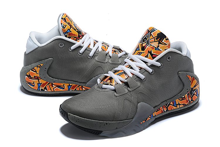 Nike Zoom Freak 1 Grey Orange Colorful White Shoes